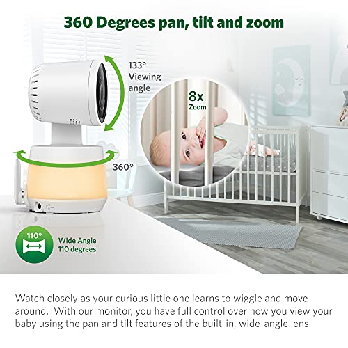 LeapFrog LF930HD Baby Monitor, 7” 720p HD Display,Video Baby Monitor with Camera and Audio, 1080p Smart Remote Access,360° Pan & Tilt,Color Night Light &Vision, Two-Way Intercom
