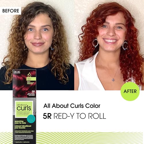 All About Curls 6RG Red Golden Wings Permanent Hair Color (Prep + Protect Serum & Hair Dye for Curly Hair) - 100% Grey Coverage, Nourished & Radiant Curls