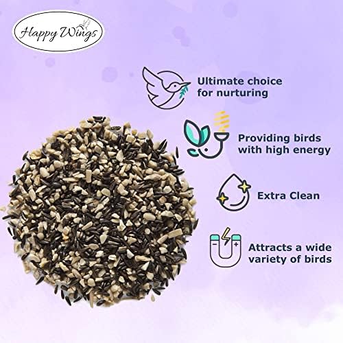 Finch Blend Bird Food, Mix of Sunflower Hearts/Kernels and Nyjer Seed, 10 Pounds- 5 Pounds Combo Pack of 2 | No Grow Seed for Wild Birds