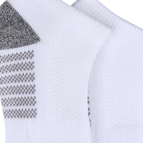 Columbia Men's 6 Pack Athletic No Show Socks, Grey/White, Shoe Size 6-12
