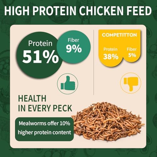 10LB Dried Mealworms, 100% Natural, Non-GMO Meal Worms, Dried for Chickens, Wild Birds, Reptile, Hamster, Hedgehog, Pigeon