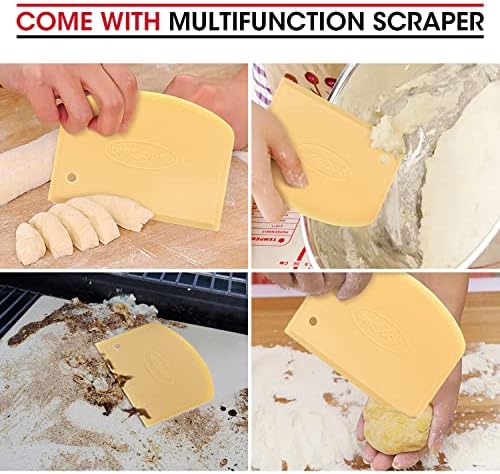 Unicook 16 Inch Round Pizza Stone, Heavy Duty Cordierite Bread Baking Stone for Oven and Grill, Thermal Shock Resistant, Ideal for Baking Crisp Crust Pizza, Bread and More, Includes Scraper