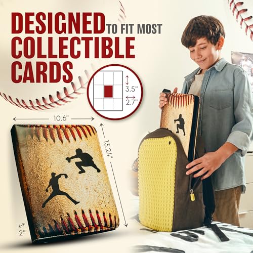 American Flag Baseball Card Binder with 900 Pockets, The Ultimate Baseball Card Holder Includes 50 Page Storage Sleeves to Organize and Protect Your Sports Cards Like a Pro