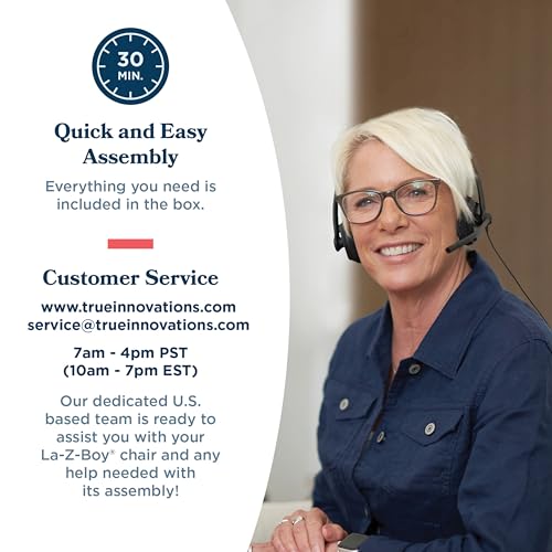 La-Z-Boy Bellamy Executive Office Chair with Memory Foam Cushions, Real Wood Arms and Swivel Base, Waterfall Seat Edge, Faux Bonded Leather, Black