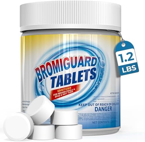 1 Inch Bromine Tablets | Brominating Chemical Sanitizer for Spas, Hot Tubs or Indoor Pools - Low Odor, Less Irritation, Pre-Stabilized, Long-Lasting, Chlorine Alternative - 1.2 lbs