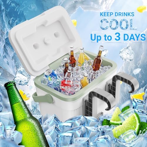 Pool Cooler, Portable Poolside Cooler Swimming Pool, Insulated Hard Cooler with Handle, Swimming Poolside Ice Chest Accessories, Suitable for Above Ground Pools, Parties, Family Gathering