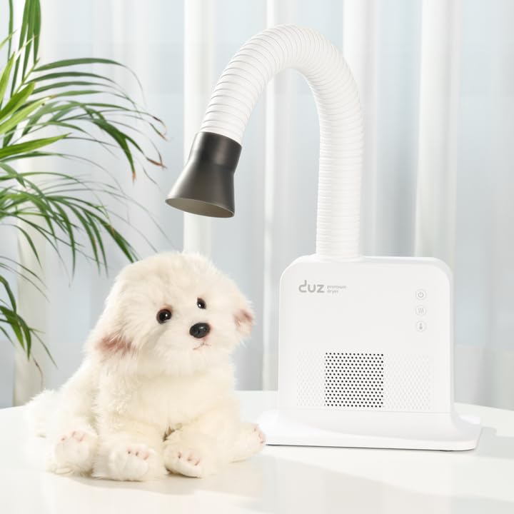 DUZ V2Pro Advanced & Energy-Efficient Pet Grooming Dryer: Powerful Airflow, Low Wattage, Hands-Free Operation, Quiet & Stress-Free Grooming Solution, Ideal for All Coats