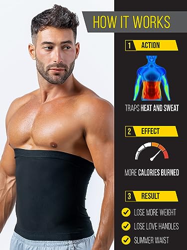 Sweat Spark Waist Trimmer for Men (Dark Blue, 8XL) - Sweat More, Shape Your Back & Abdomen, Wear During Workout