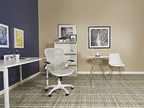 Office Star Ventilated Manager's Office Desk Chair with Breathable Mesh Seat and Back, White Base, White