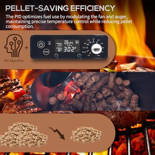 PID Rectangular Digital Control Board (AC03P9)(Non-WiFi) Replacement for Pit Boss Pellet Grills 440-1150, Sportsman PB500SP PB820SP; Navigator PB550G PB1150G; Mahogany PB440D2 PB700FB1; Pro Series