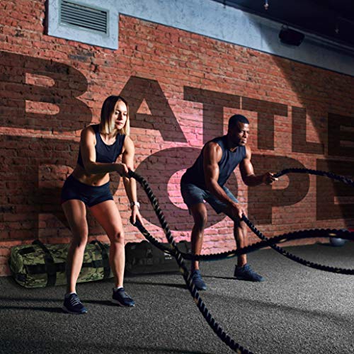 Yes4All unisex adult A. 1.5in - 30ft Battle Rope, Black/Yellow, A. US