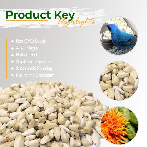 Wildlife Safflower Seed for Wildlife Bird Feeding, Non-GMO and USA Small Farm Grown, 25 lbs