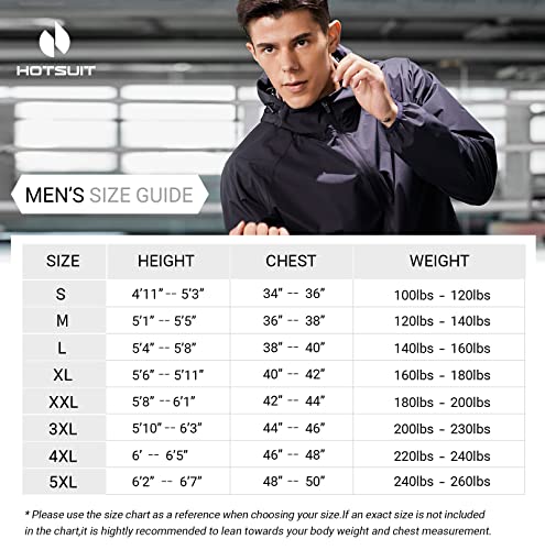 HOTSUIT Sauna Suit for Men Weight Loss Sweat Suit Boxing Exercise Sweat Sauna Jacket Pants