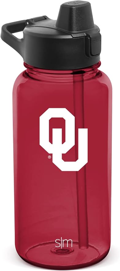 Simple Modern Officially Licensed Collegiate University Tritan Plastic BPA-Free Water Bottle with Push-Button Silicone Straw Lid | Summit Collection | 32oz