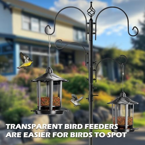 Birdream 4 Pack Bird Feeders for Outdoor Hanging, Classic Castle Design Fun Assembly Bird Feeder, Attracting Wild Birds Cardinals Goldfinches Chickadees Finches Sparrows