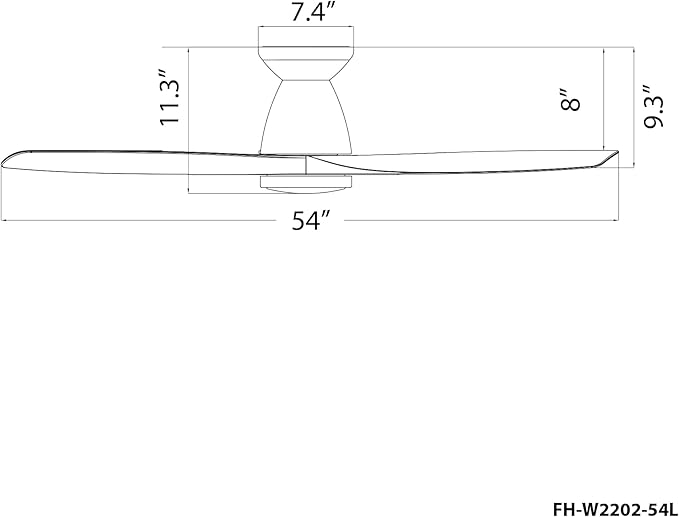 Skylark Indoor and Outdoor 3-Blade 54in Smart Flush Mount Ceiling Fan in Soft Brass Matte White Adjustable CCT 2700K-3000K-4000K-5000K LED Light Kit Remote Control works with Alexa, iOS or Android App