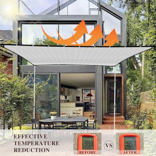 Aluminum-Shade Cloth 10x20',Reflective 80% Aluminum Shade Cloth-for Car Garden,Outdoor Pergola,Lawn.Aluminum Sunblock Neting with Edges and Holes,Silver Heat Reflective Tarp