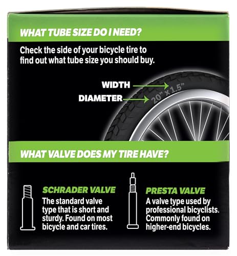 Slime 30075 Bike Inner Tube with Slime Puncture Sealant, Extra Strong, Self Sealing, Prevent and Repair, Schrader Valve, 20"x1.50-2.125", Value 2-Pack