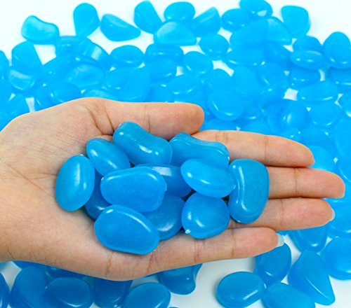 4.8Lbs 1100Pcs Glow in The Dark Stones Pebbles Blue Glow Rocks
