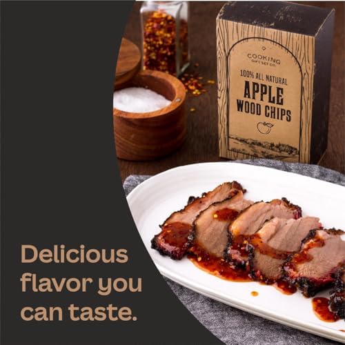 BBQ Smoker Box Kit – Stainless Steel Smoker with Hinged Lid, Apple Wood Chips, Hickory Salt – Grilling Accessories and Grilling Gifts for Men – Great Birthday Gifts for Men Who Love to BBQ