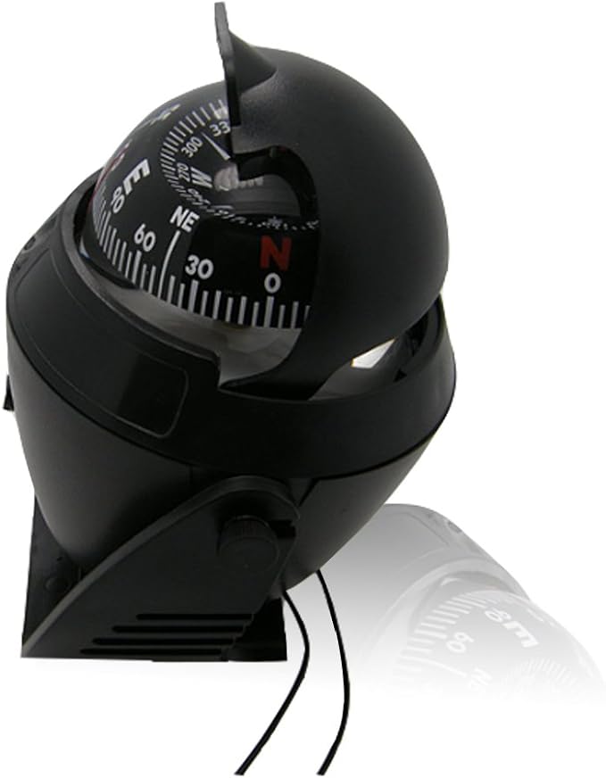 Electronic LED Light Marine Digital Compass Suitable for Car Boat and Truck Black White
