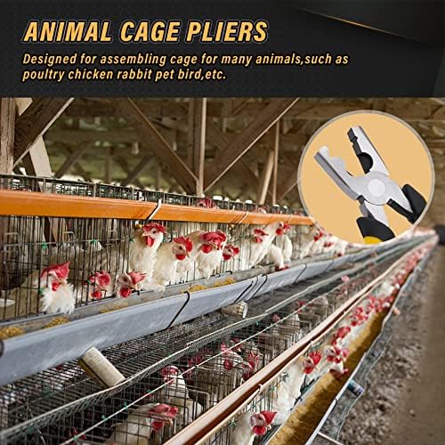 900pcs Rabbit Chicken Wire Cage Clips with Fence Pliers Hog Rings Snap-Ring Pliers Wire Clamp Tool Fasten Clips Buckle Pliers for Building Installation Wire Cage Pet Bird Quail