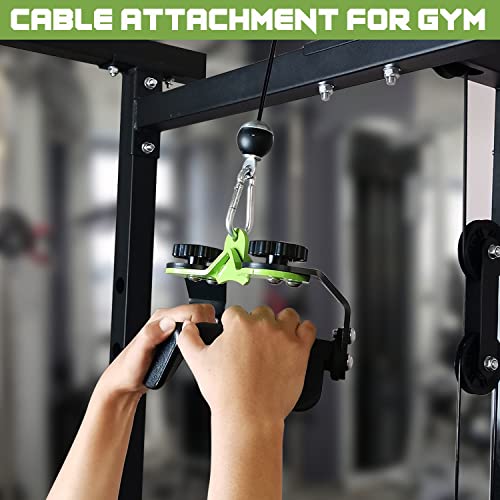 Home Gym Fitness Spreader Bar, Multi-Grip Wide Lat Pull Down Bar, Neutral Grip Handle, Lat Pulldown Attachments Long Bar for Cable Pulley System Machine, T-bar Row Landmine Attachment (SP-B08)