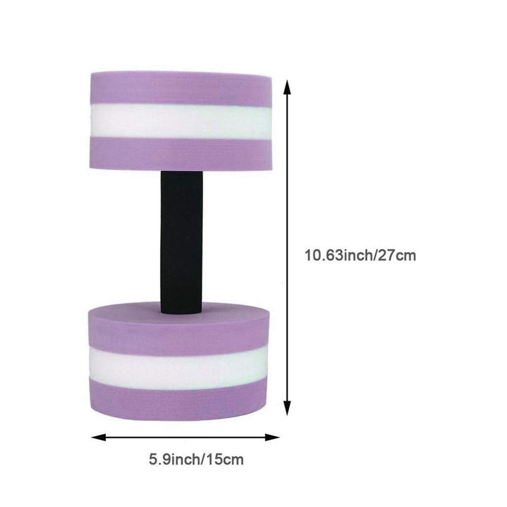Water Dumbbells, Set of 2 Aquatic Exercise Dumbell, Water Aerobic Exercise Foam Dumbbells Pool Resistance for Men Women Weight Loss Water Sports Fitness Tool (Purple)