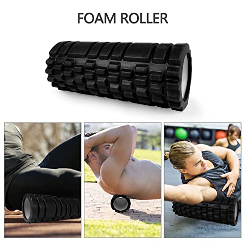 Krightlink 5 in 1 Foam Roller Set for Deep Tissue Muscle Massage, High Density Trigger Point Fitness Patented Exercise Foam Roller, Massage Roller, Massage Ball, Resistance Band, for Whole Body