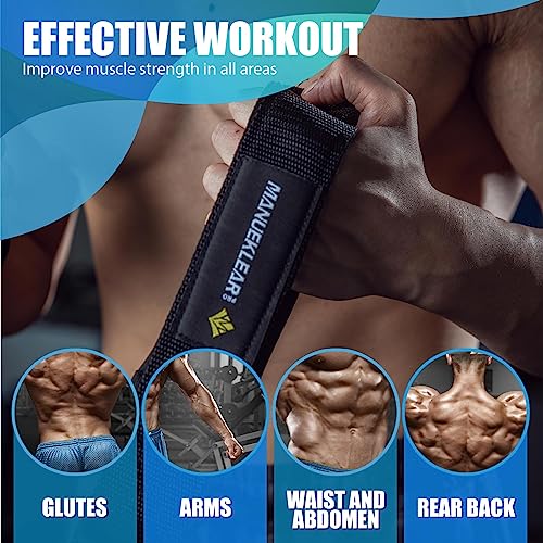 MANUEKLEAR Tricep Rope Cable Attachment Handles, Greater Range of Motion, Tricep Pull Down Rope for Push Downs, Crunches, Facepulls for Professional Gym (Black)
