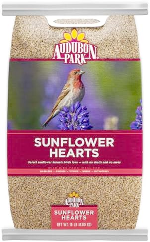 Audubon Park Sunflower Hearts Wild Bird Seed for Outside Feeders, 15-lb. Bag