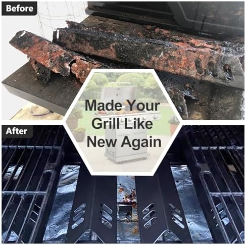 Grill Grease Tray Replacement Parts for Dyna Glo DGF493BNP, DGF510SBP, Backyard Grill BY13-101-001-12, BY14-101-001-02 and BHG Grill Parts, Adjustable 24''-30'' Gas Grill Drip Pan, Heat Plate Shields.