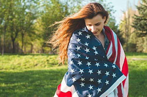 American Flag 4x6 ft: Long Lasting US Flag, Heavy Duty Nylon, Embroidered Stars, Sewn Stripes, Brass Grommets, UV Protection Perfect for Outdoors! USA Flag