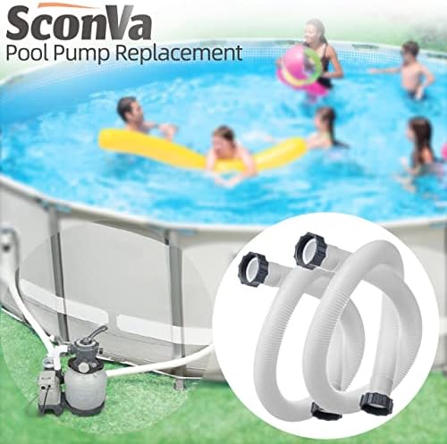 1.5" Pool Pump Hose for Intex Sand Filter Pumps & Saltwater Systems, 29060E Pool Filter Hose for Intex & Coleman Above Ground Pools Parts- 59" Long replacement hoses (Set of 2)