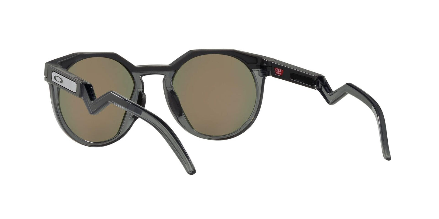 Oakley Men's OO9242 HSTN Round Sunglasses, Matte Carbon/Prizm Ruby, 52 mm