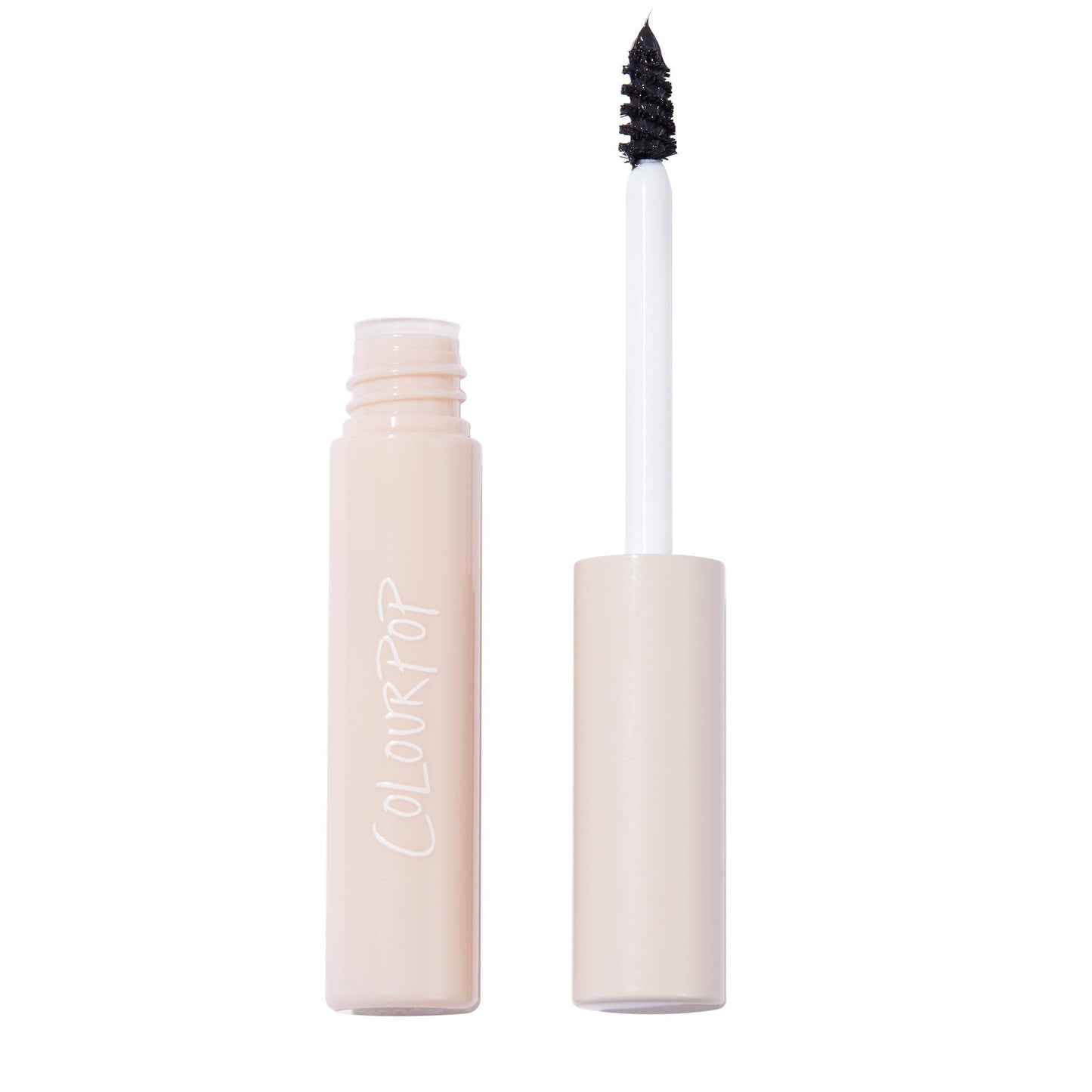 ColourPop Lightweight Brow Gel - Flexible Tinted Eyebrow Gel to Shape & Define Brows - 24 Hour Hold and Comfortable Formula to Help Naturally Shape & Set - Soft Black (0.11 oz)