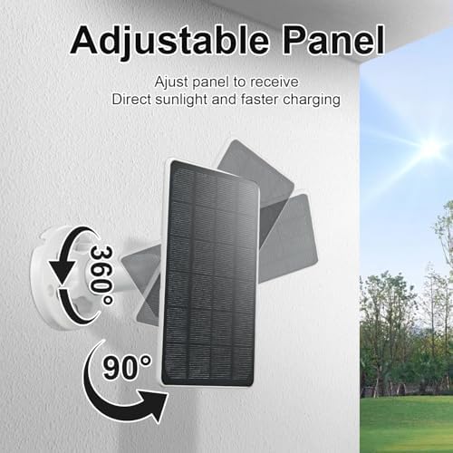 Solar Panel for Tapo Outdoor Security Camera, 5W Solar Charger Compatible with TP-Link Tapo MagCam C425/C420/C400, 9.4ft Waterproof Charging Cable, 360°Adjustable Mount, 7.5 * 6.4 Inch