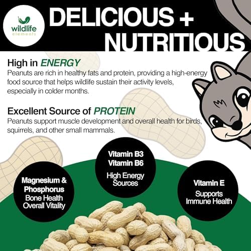 Peanut Party Unprocessed, Raw in-Shell Peanuts Wildlife Animal Food, 25lb - Rich in Protein, Healthy Fats, and Essential Nutrients for Birds, Squirrels and Waterfowl