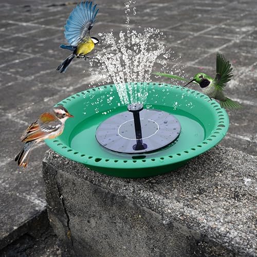 Bird Baths for Outdoors Heavy Duty, 14 inch BirdBath Bowl Only with 25” Rust-Proof Black Chains, Hanging Birds Bath Hanging Bird-Feeder for Garden Backyard Decor (Green 2 Pack)
