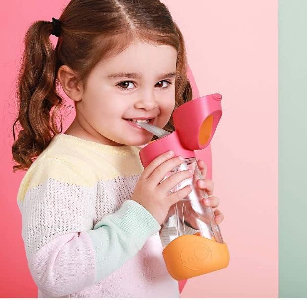 b.box Tritan Drink Bottle for Kids Toddlers, Water Bottle w/Flip Straw and Spill Proof Lid, Cool Modern Child Friendly Design, Best for After Sippy Cup, BPA Free Plastic, 15oz, Ocean Breeze