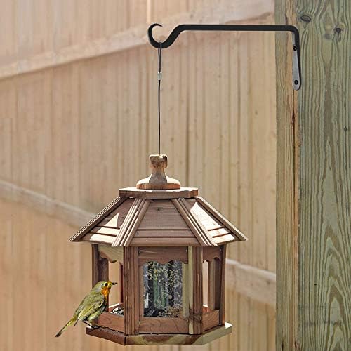 12" Plant Hangers 6-Pack - Heavy Duty Rust-Resistant Steel Hooks for Bird Feeders, Indoor/Outdoor Plants & Wall Decor, Black