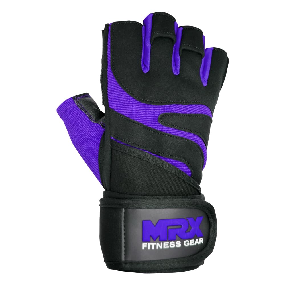 MRX Weightlifting Gloves for Men Workout Gloves Mens Wrist Support Lifting Gloves Male Gym Gloves | Workout Gym Accessories for Men Weight Lifting Fingerless Gym Exercise for Powerlifting