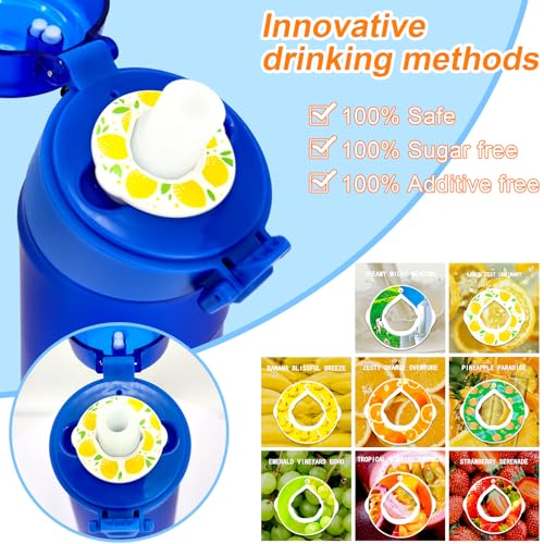 Jcxuot Air Water Bottle with Flavor Pods, 750ML Scent Water Cup with Flavor Pods Box,0% Sugar Fragrance Water Bottle Suitable for Outdoor Sports (Blue+8pods)