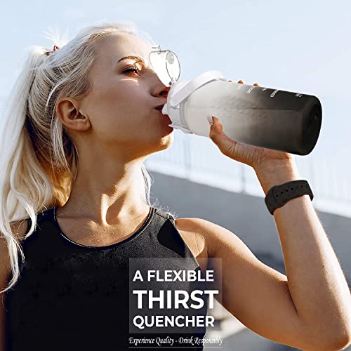 YOU GOT THIS LIVING Motivational Water Bottle with Time Marker,Half Gallon Water bottle with Straw 64 oz/2.2L Gym Water Bottle, Achieve All-Day Hydration SpillProof, BPA FREE