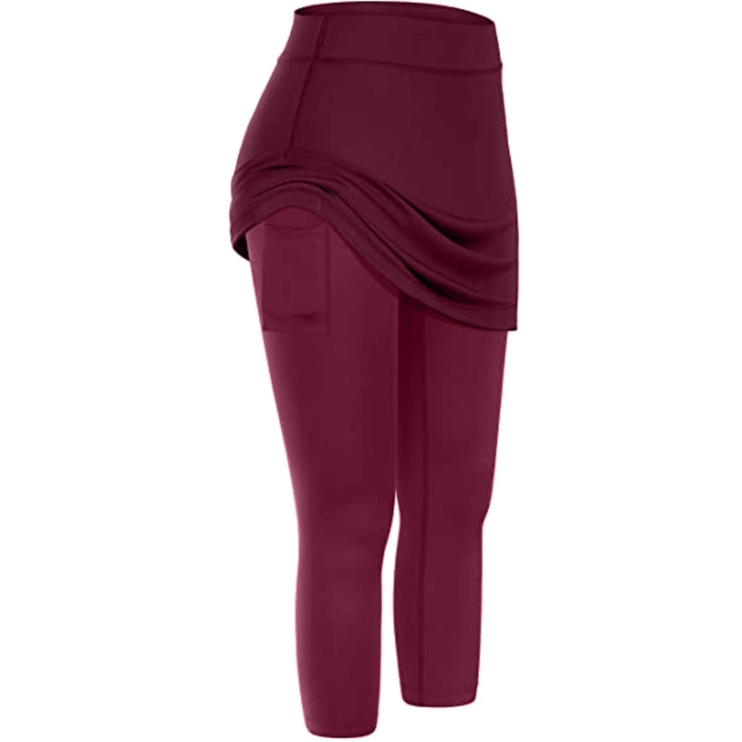 Aniywn Women's Leggings Skirt, Skirted Leggings, Active Skirt with Pockets, Tennis Pants Sports Fitness Culottes (Small, Purple)
