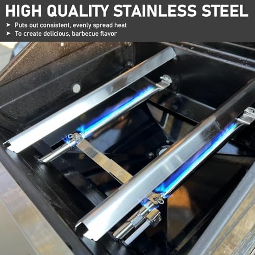 Uniflasy Grill Parts for Charbroil Performance 2-Burner 463630021 463655021 463655421 463655621,for Charbroil 4-Burner 463365021 463448021 Grill Burner Tube Heat Plates Shield Crossover Tube Igniter