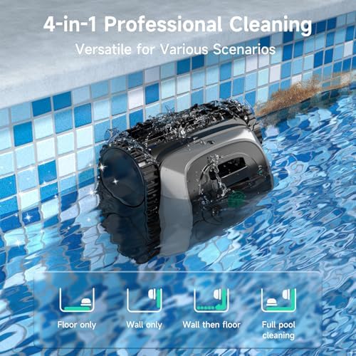 (2025 Upgrade) WYBOT OS7010C - C1 Pool Robot Vacuum, 4-in-1 Cordless Pool Cleaner 180min up to 1,614 Sq,ft, Smart APP Support, Auto Wall & Waterline Cleaning, WiFi & Bluetooth Connect