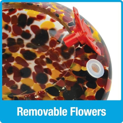 Nature's Way Bird Products GHF9 Hand Blown Garden Top Fill Hummingbird Feeder, 16 oz Capacity, Blue (066580)