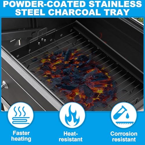 Stretchable 15-28 Inches Charcoal Tray Replacement Parts for Pit Boss Memphis I, Expert 24, Chargriller PS9900 2190, 6500, 6800, 8500 Grill Basket Pan for Smoke Hollow 47183T-21