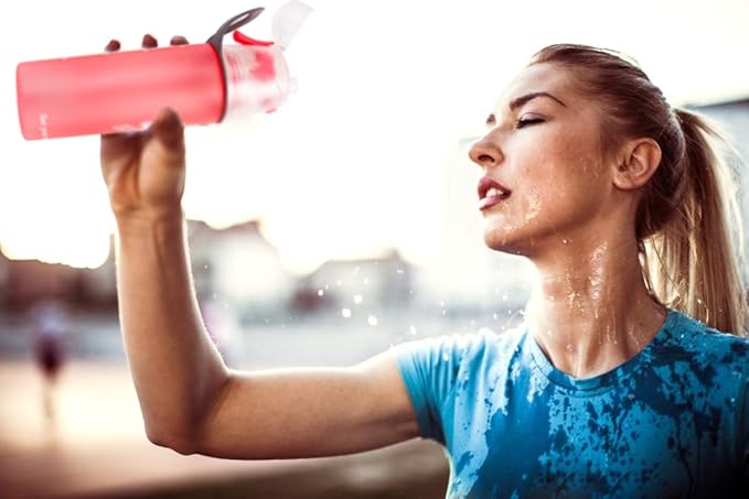 Linowos Drinking and Misting Sports Water Bottle, Non-Toxic BPA Free, Fast Water Flow Opens with 1-Click, Portable Leak-Proof Spray Cup for Cycling Fitness Camping Hiking Outdoor